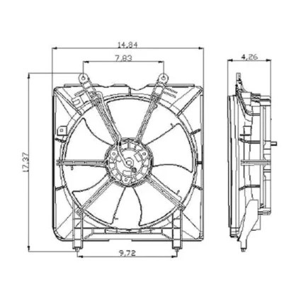 Engine Cooling Fan Assembly Motor/Blade/Shroud Assembly for Honda Civic 2006–2011