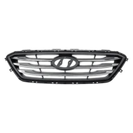 Grille Assembly Sport Type w/o Auto Cruise Silver/Chrome for Hyundai Sonata 2015–2017