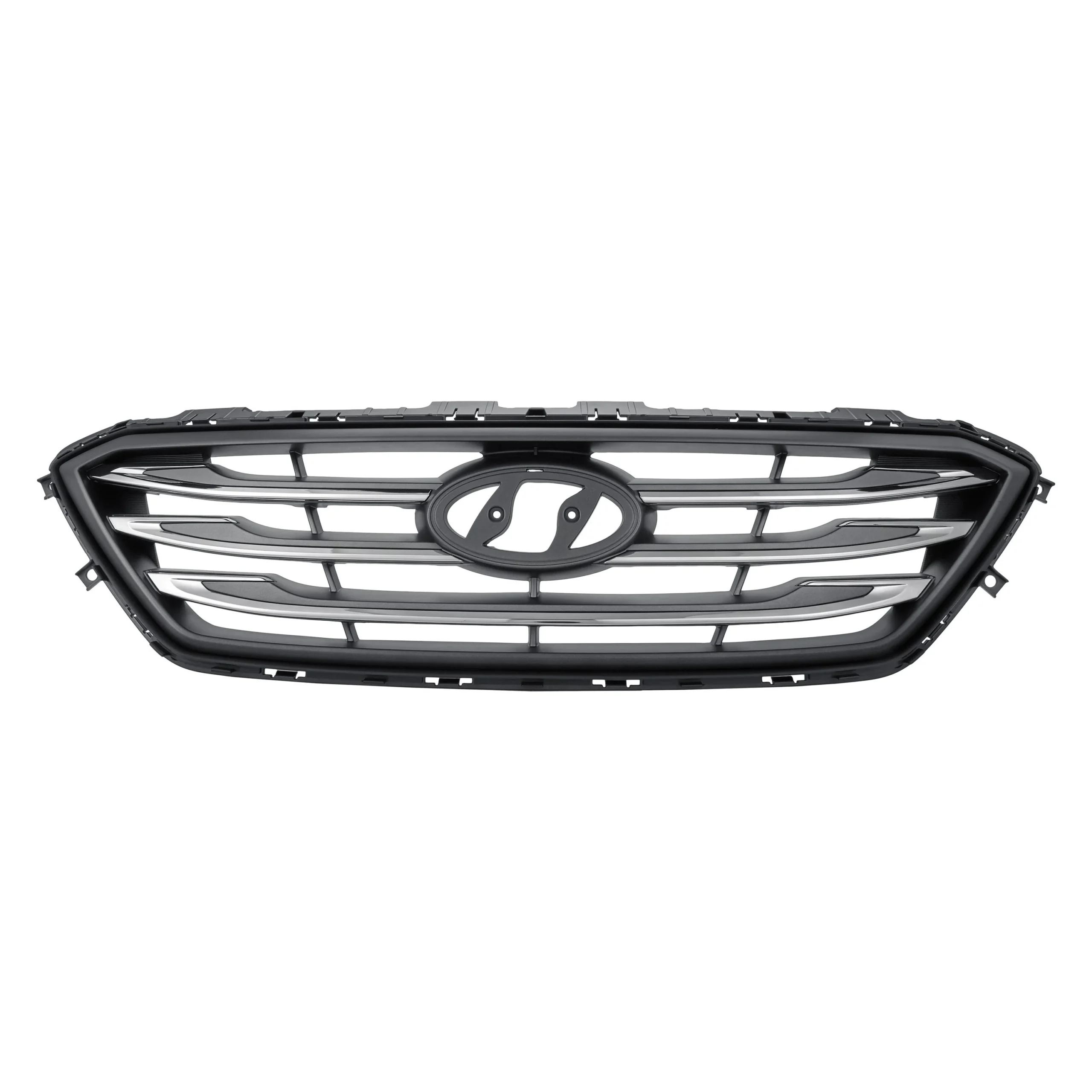 Grille Assembly Sport Type w/o Auto Cruise Silver/Chrome for Hyundai Sonata 2015–2017