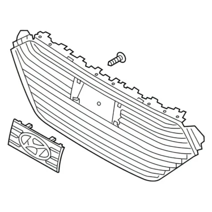 Grille Assembly w/Intelligent Cruise Control From 11-1-17 for Hyundai Ioniq 2018–2019