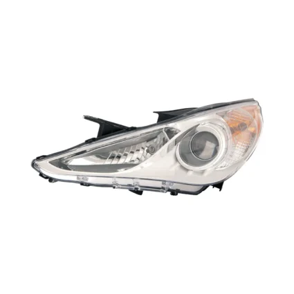Headlight Assembly Composite Left Halogen Type 1 White Bezel for Hyundai Sonata GLS 2011–2014