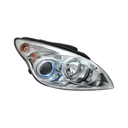 Headlight Assembly Composite Right To 7-1-09 w/Chrome Ring Cornering Lamp Bezel for Hyundai Elantra Hatchback 2009