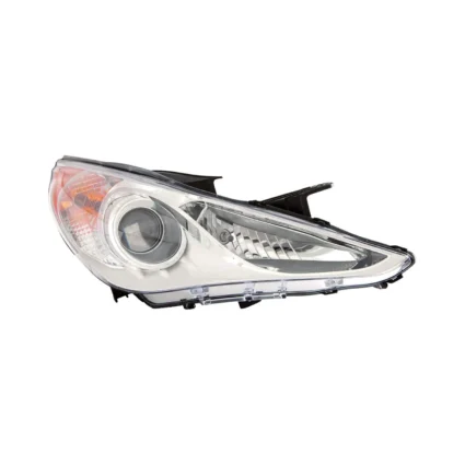 Headlight Assembly Composite Right Halogen Type 1 White Bezel CAPA for Hyundai Sonata GLS 2011–2014