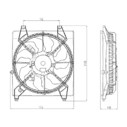 Engine Cooling Fan Assembly Left w/o Towing Package for Hyundai Santa Fe 2007–2009