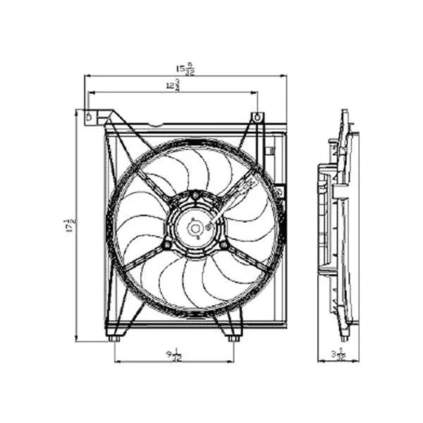 Engine Cooling Fan Assembly Left Includes Motor/Blade/Shroud Late Design for Kia Spectra 2005–2009