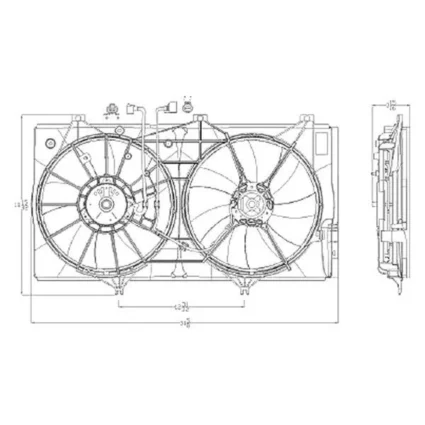 Engine Cooling Fan Assembly Dual Fan Assembly w/Towing Pkg for Lexus ES350 Toyota Venza