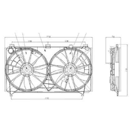 A/C Condenser Fan Assembly Motor/Blade/Shroud Assy for Lexus IS250 2006–2015