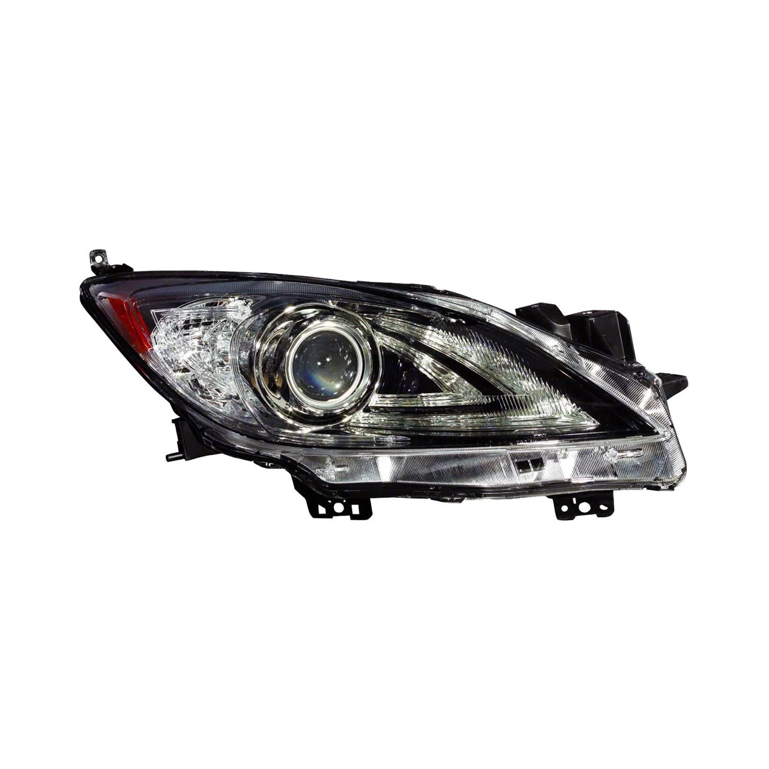 Headlight Lens Housing Right HID w/o Auto Level Control w/DRL for Mazda 3 Sedan Hatchback 2010–2013