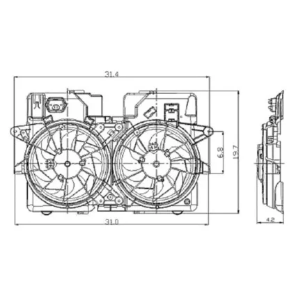 Engine Cooling Fan Assembly Dual Fan Assembly for Ford Escape 2005–2007