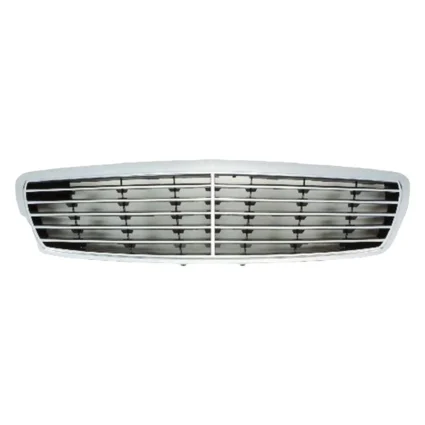 Grille Assembly Avantegarde Package w/o Proximity Cruise Control Chrome/Black for Mercedes-Benz E320 E350 E500 E55 AMG