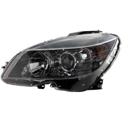 Headlight Assembly Composite Left W204 Halogen From 2-9-07 Black Bezel for Mercedes-Benz C230 C250 C300 C350 C63 AMG