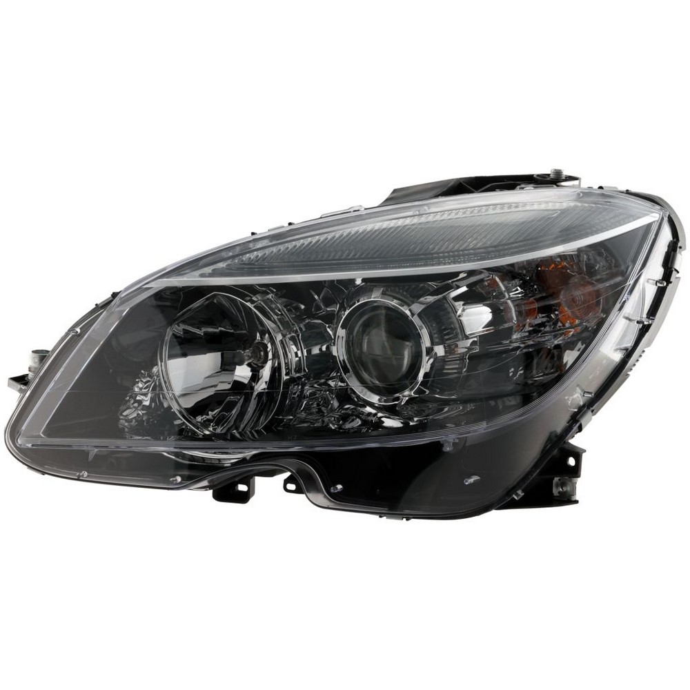 Headlight Assembly Composite Left W204 Halogen From 2-9-07 Black Bezel for Mercedes-Benz C230 C250 C300 C350 C63 AMG