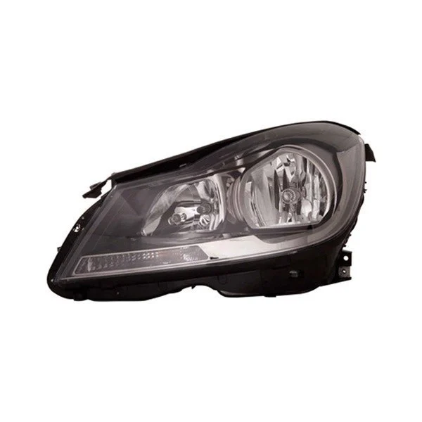 Headlight Assembly Composite Left W204 w/o Cornering Lamps Black for Mercedes-Benz C250 C350 C63 AMG