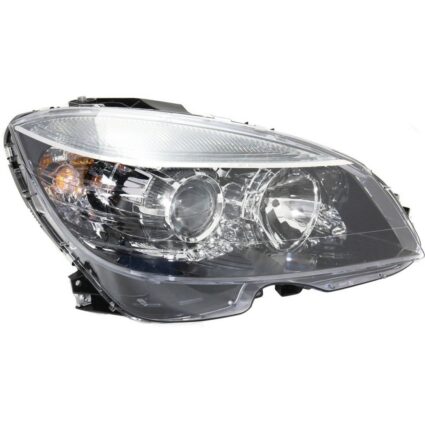 Headlight Assembly Composite Right W204 Halogen From 2-9-07 Black Bezel for Mercedes-Benz C230 C250 C300 C350 C63 AMG