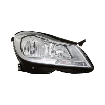 Headlight Assembly Composite Right W204 w/o Cornering Lamps Chrome CAPA for Mercedes-Benz C250 C350 C63 AMG