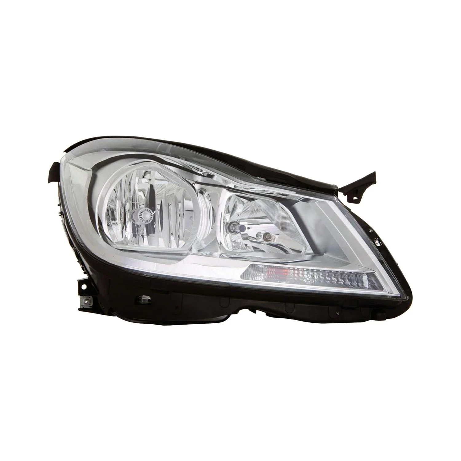 Headlight Assembly Composite Right W204 w/o Cornering Lamps Chrome for Mercedes-Benz C250 C350 C63 AMG