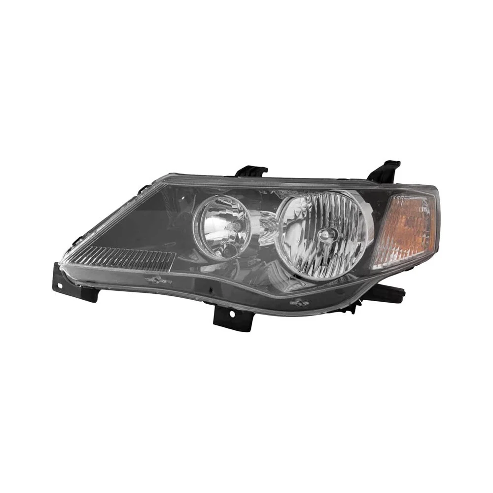 Headlight Assembly Composite Left Halogen Gloss Black Bezel for Mitsubishi Outlander 2009