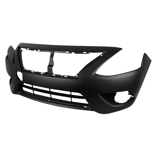 Bumper Cover Front w/Chrome Insert Primed for Nissan Versa Sedan 2015–2018