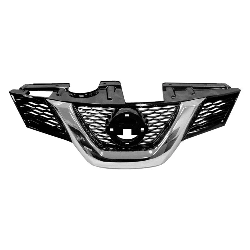 Grille Assembly w/Premium Pkg w/Camera Hole Black/Chrome for Nissan Rogue SL SV 2014–2016