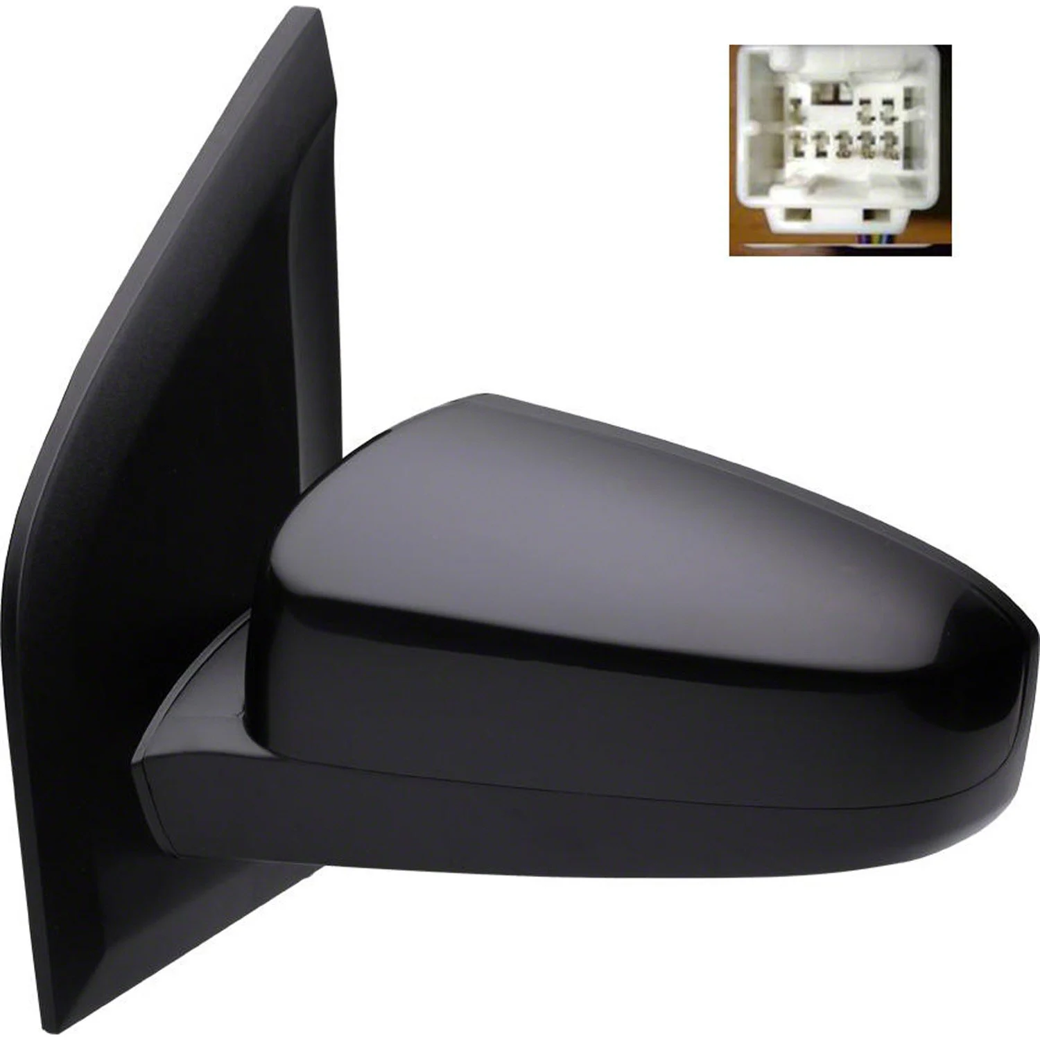 Door Mirror Assembly Left w/Power Non-Heated for Nissan Sentra 2007–2012