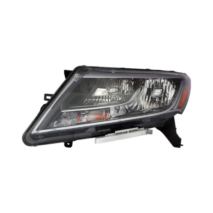 Headlight Assembly Composite Left Halogen Black Bezel Chrome Trim for Nissan Pathfinder 2013–2016