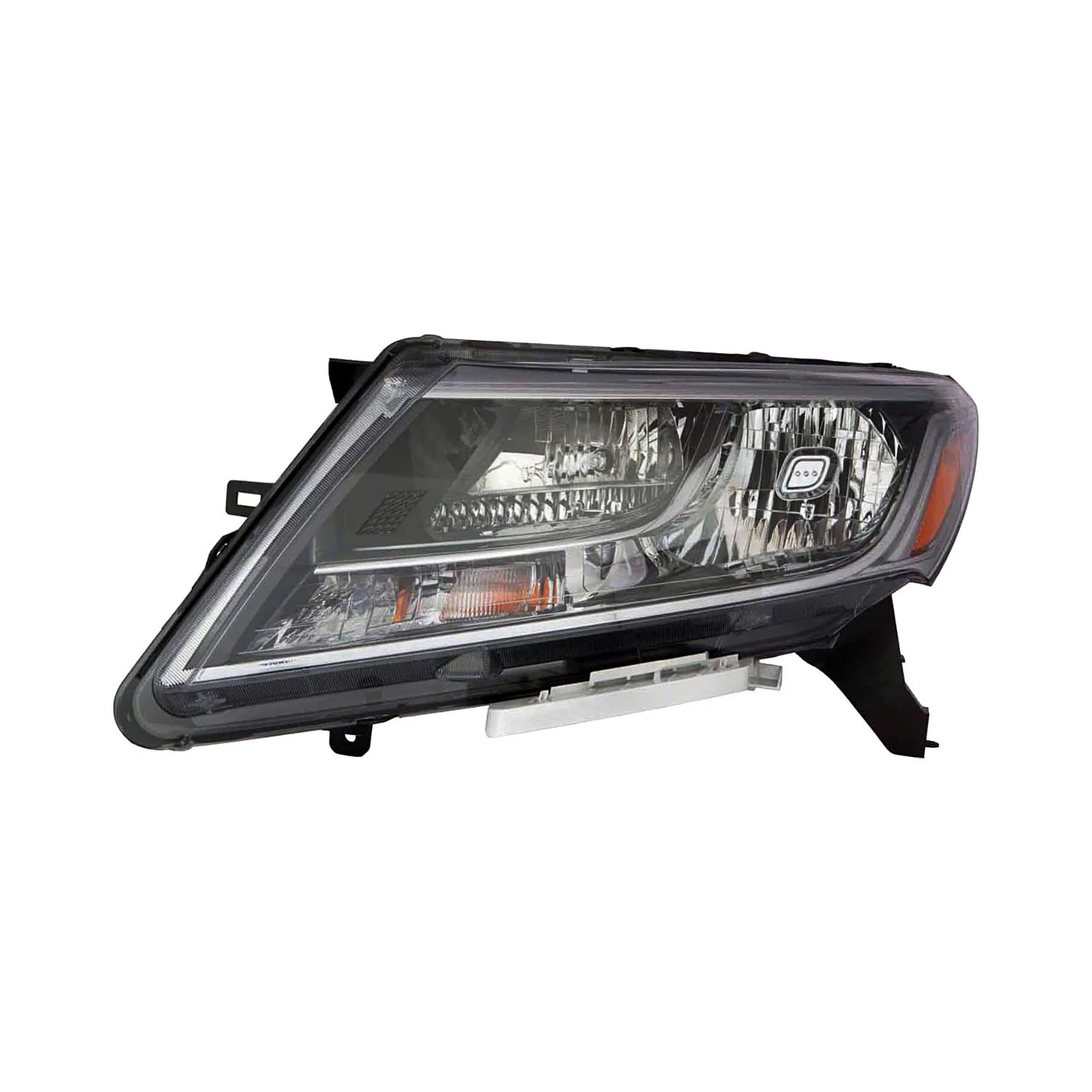 Headlight Assembly Composite Left Halogen Black Bezel Chrome Trim for Nissan Pathfinder 2013–2016