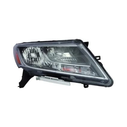 Headlight Assembly Composite Right Halogen Black Bezel Chrome Trim for Nissan Pathfinder 2013–2016