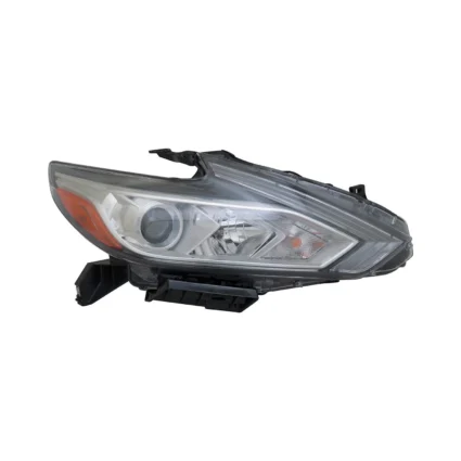 Headlight Assembly Composite Right Halogen w/o LED DRL Chrome Bezel CAPA for Nissan Altima Sedan 2016–2018