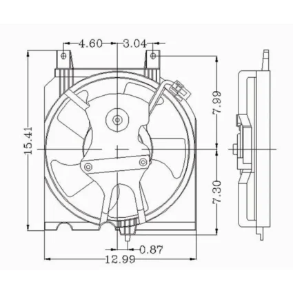 A/C Condenser Fan Assembly From 12/95 Includes Motor/Blade/Shroud USA/Mexico Built for Nissan Sentra 1995–1999