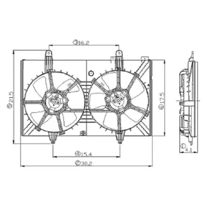 Engine Cooling Fan Assembly Electric Fan Assembly for Nissan Murano 2003–2007