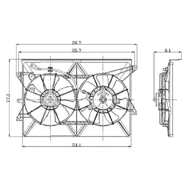 Engine Cooling Fan Assembly Motor/Blade/Shroud Assembly for Scion tC 2005–2010