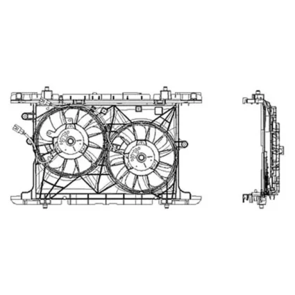 Engine Cooling Fan Assembly Motor/Blade/Shroud Dual Fan Assembly for Scion xB 2008–2015
