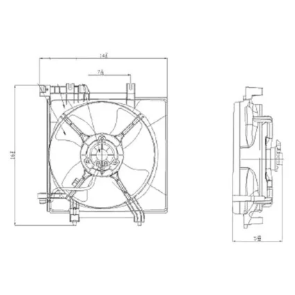 Engine Cooling Fan Assembly Motor/Blade/Shroud Assembly for Subaru Forester Impreza