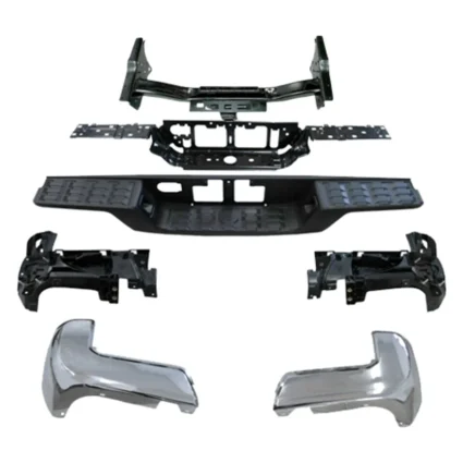 Bumper Assembly Rear w/Towing Hitch w/o Parking Assist Chrome for Toyota Tacoma 2016–2023