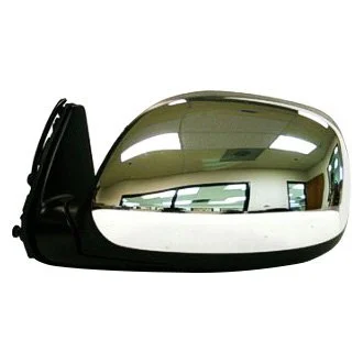 Door Mirror Assembly Left Non-Heated Power Remote Textured Black w/Chrome Housing for Toyota Tundra 2000–2004