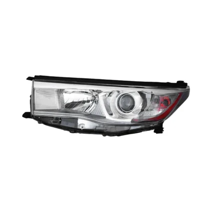 Headlight Assembly Composite Left w/Smoked Chrome Accent for Toyota Highlander Hybrid Limited Hybrid LE Hybrid XLE 2014–2016