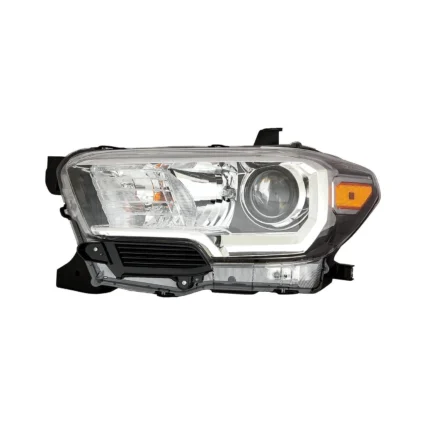 Headlight Assembly Composite Left Halogen w/o LED DRL w/o Fog Lamps Black Bezel CAPA for Toyota Tacoma 2016–2017