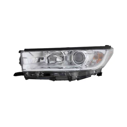 Headlight Assembly Composite Left w/o Smoked Chrome Accent w/o LED DRL Chrome Bezel CAPA for Toyota Highlander LE LE Plus XLE 2017–2019