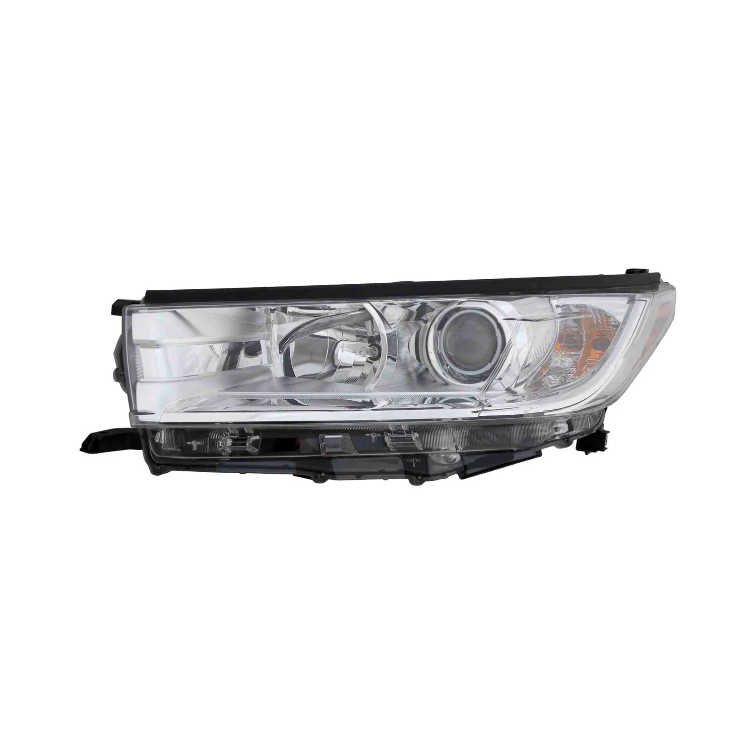 Headlight Assembly Composite Left w/o Smoked Chrome Accent w/o LED DRL Chrome Bezel CAPA for Toyota Highlander LE LE Plus XLE 2017–2019