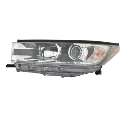Headlight Assembly Composite Left w/Smoked Chrome Accent w/LED Daytime Running Lamps CAPA for Toyota Highlander 2019