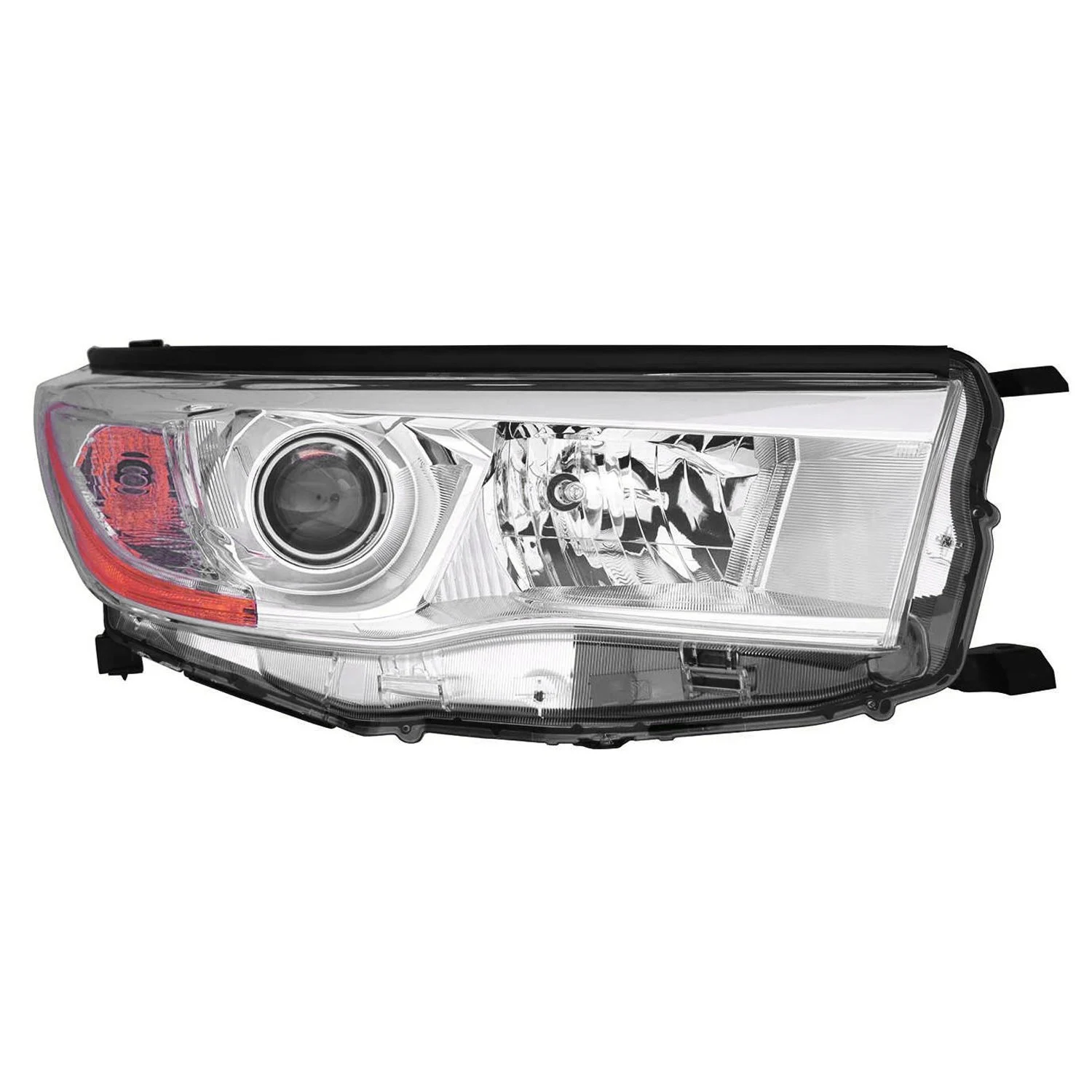 Headlight Assembly Composite Right w/o Auto High Beam w/o Smoked Chrome Accent CAPA for Toyota Highlander 2014–2016