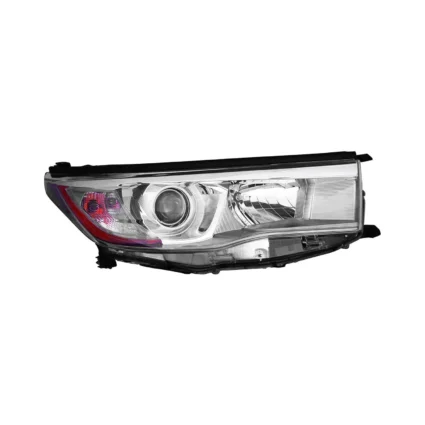 Headlight Assembly Composite Right w/Smoked Chrome Accent for Toyota Highlander Hybrid Limited Hybrid LE Hybrid XLE 2014–2016