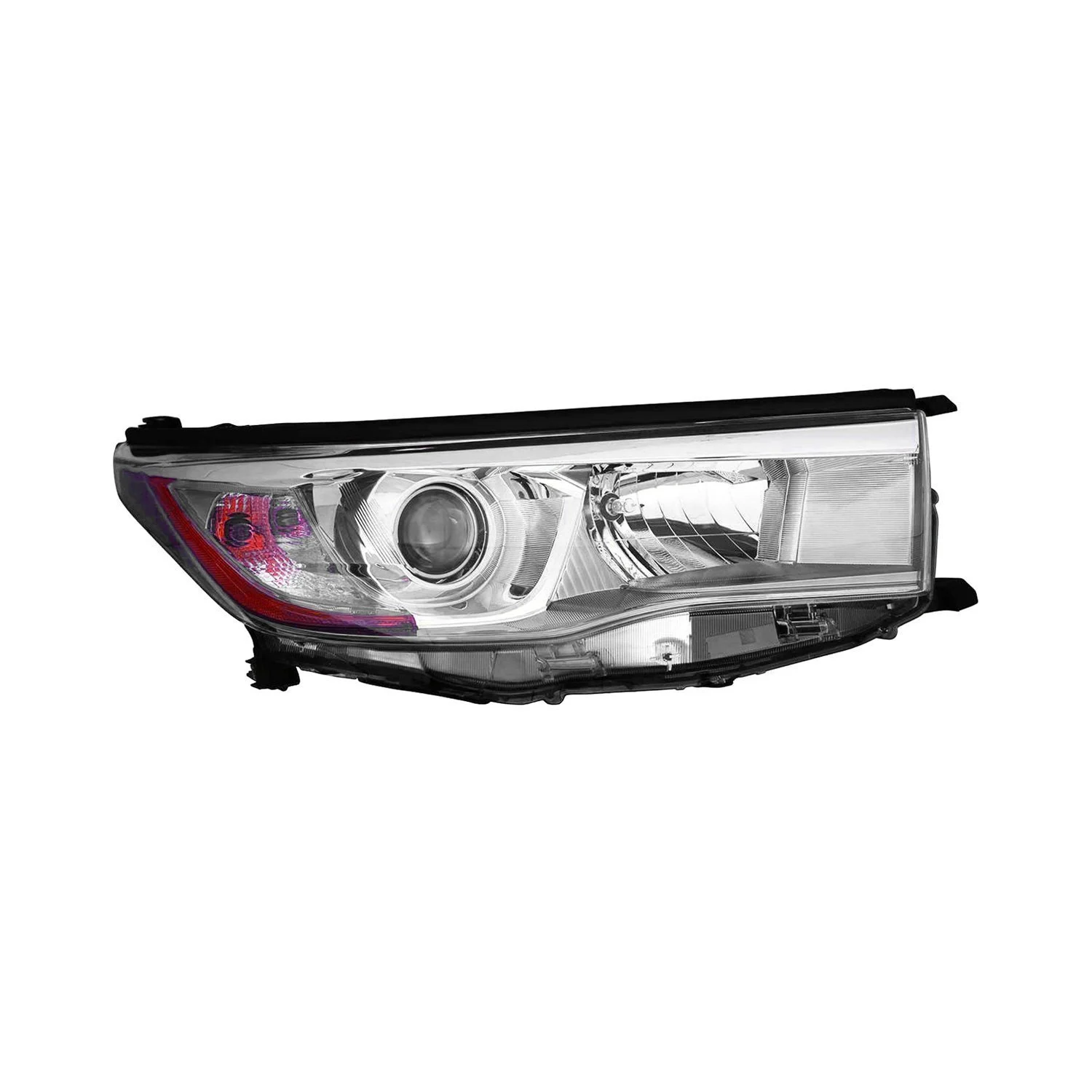 Headlight Assembly Composite Right w/Smoked Chrome Accent CAPA for Toyota Highlander Hybrid Limited Hybrid LE Hybrid XLE 2014–2016