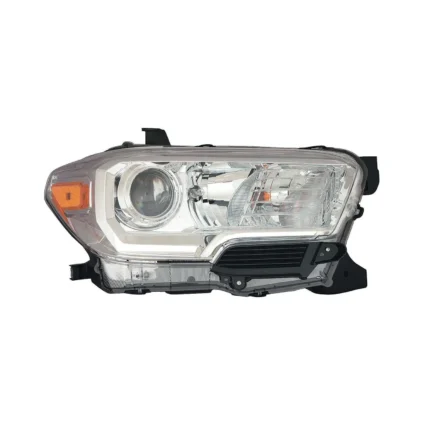 Headlight Assembly Composite Right Halogen w/o LED DRL w/o Fog Lamps Chrome Bezel CAPA for Toyota Tacoma 2016–2018
