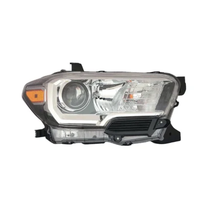 Headlight Assembly Composite Right Halogen w/o LED DRL w/o Fog Lamps Black Bezel CAPA for Toyota Tacoma 2016–2017