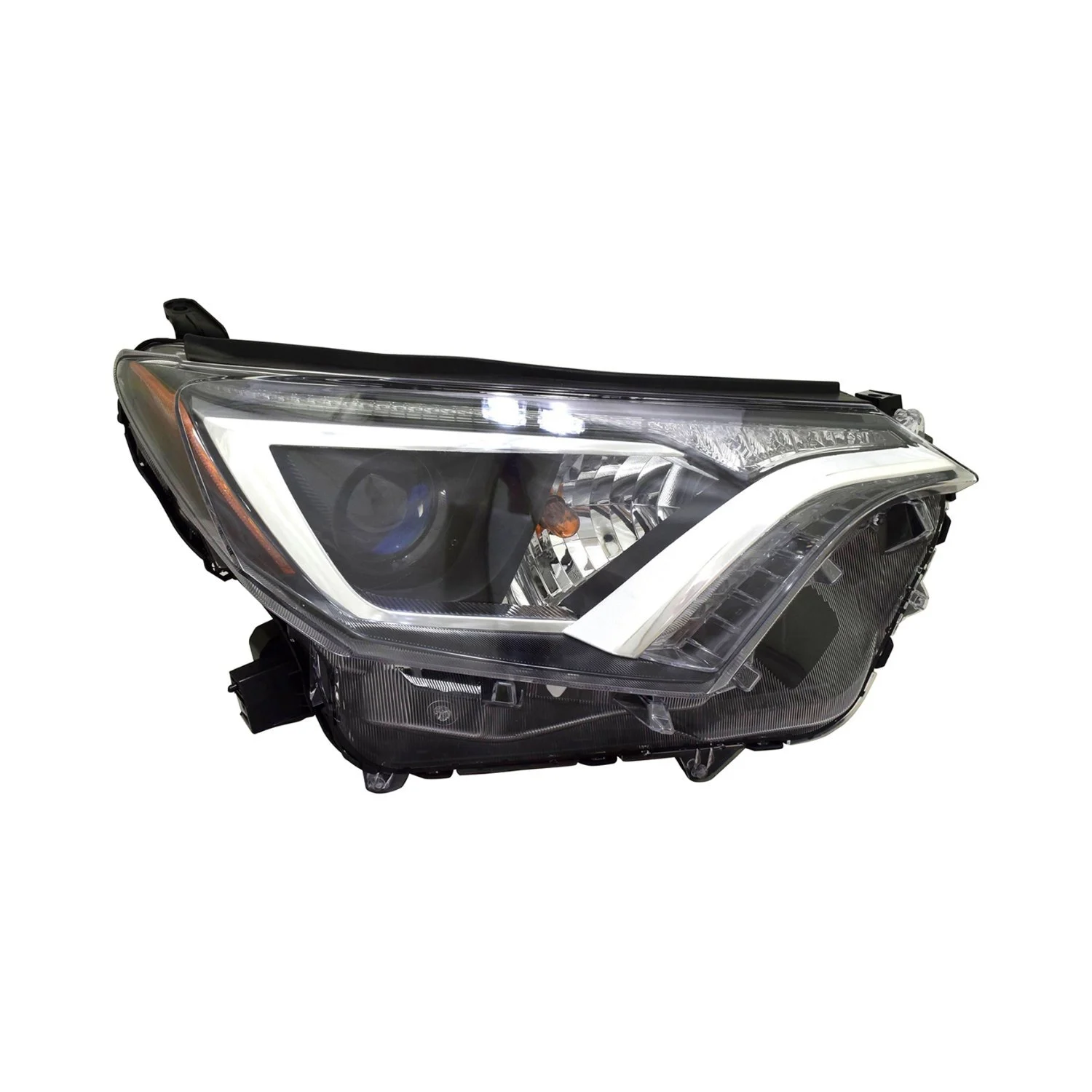 Headlight Assembly Composite Right Halogen w/o Black Bezel North America Built for Toyota RAV4 2016–2018