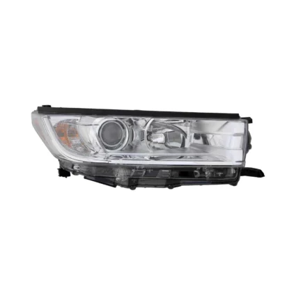 Headlight Assembly Composite Right w/o Smoked Chrome Accent w/o LED DRL Chrome Bezel CAPA for Toyota Highlander LE LE Plus XLE 2017–2019