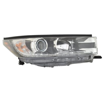 Headlight Assembly Composite Right w/Smoked Chrome Accent w/LED Daytime Running Lamps for Toyota Highlander 2019