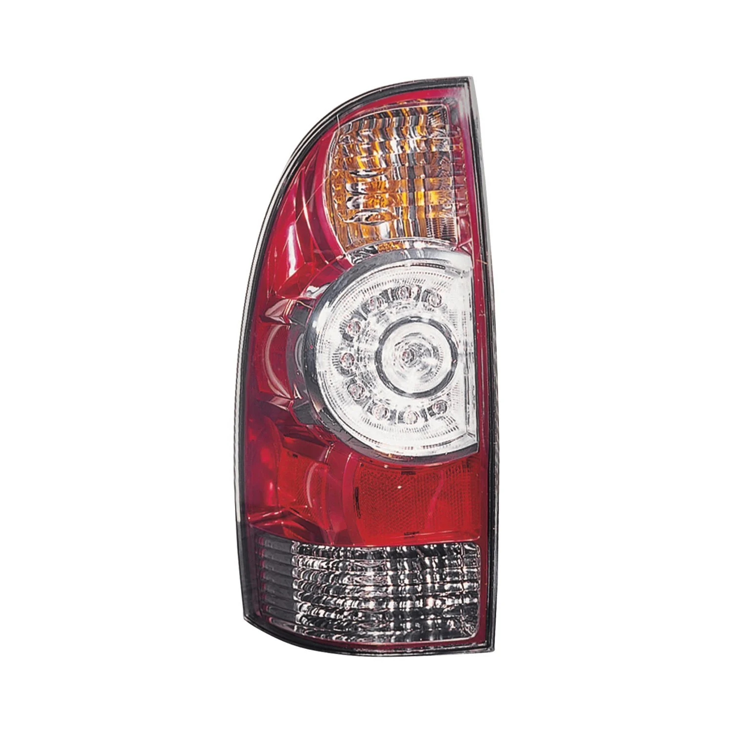 Tail Light Assembly Left LED Type w/Wiring Harness Clear Center Lens CAPA for Toyota Tacoma 2009–2015