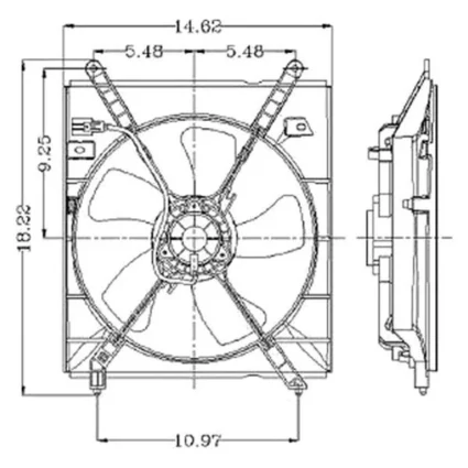 Engine Cooling Fan Assembly Left Motor/Blade/Shroud Assembly for Toyota Camry Solara
